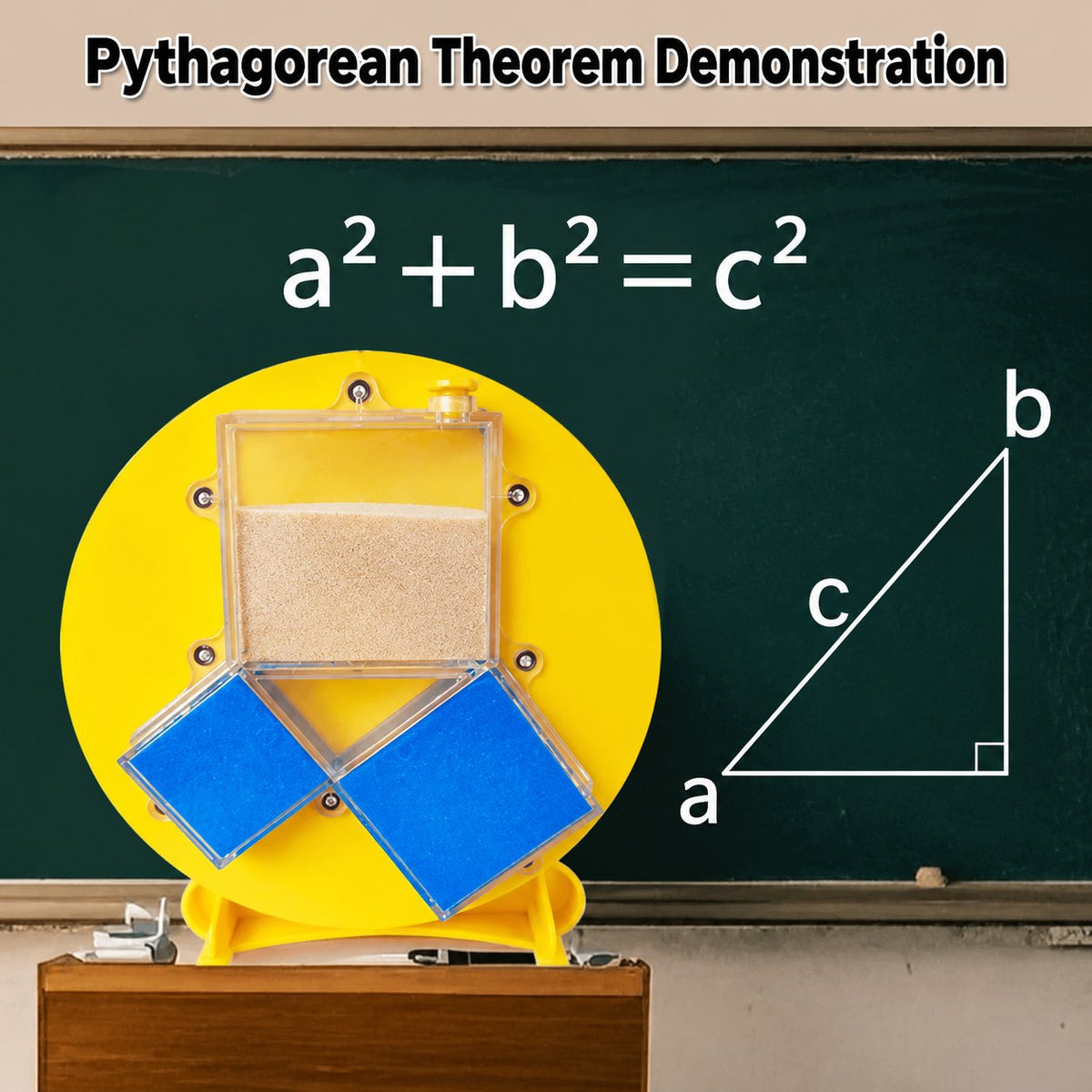 Pythagorean Theorem Model – a² + b² = c² Water & Sand Demonstration Kit