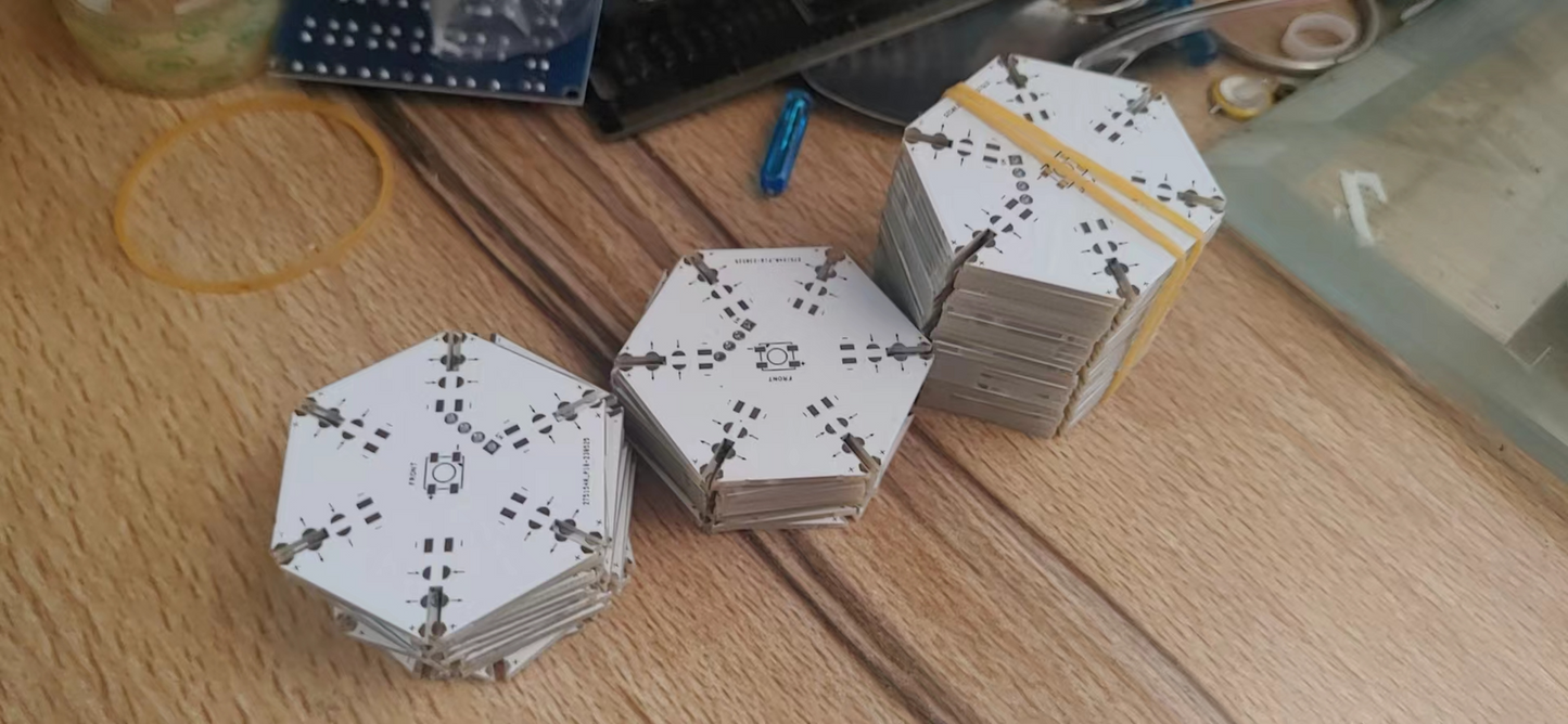 Modular Hexagon WS2812 RGB LED Snowflake Tiles
