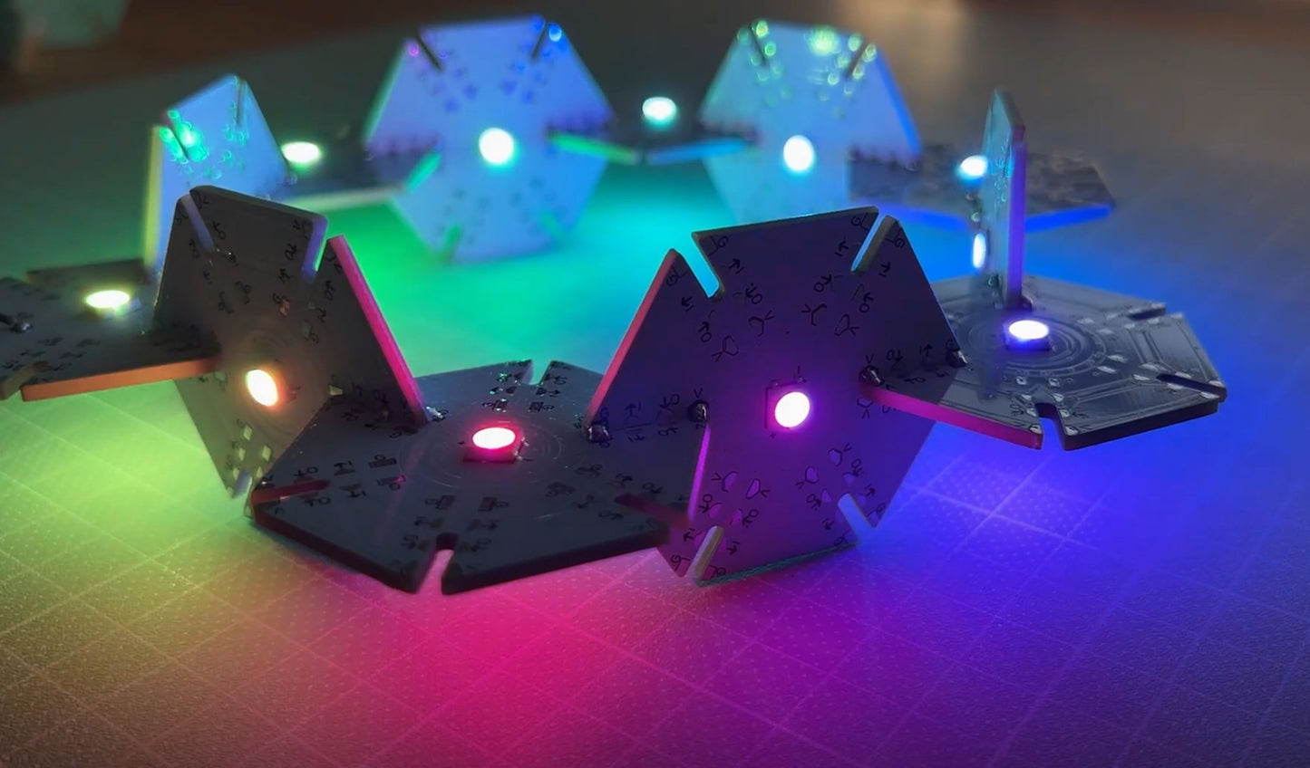 Modular Hexagon WS2812 RGB LED Snowflake Tiles