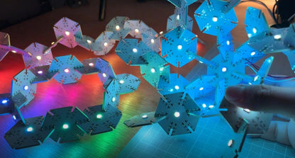 Modular Hexagon WS2812 RGB LED Snowflake Tiles