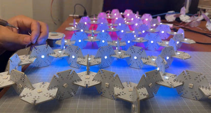 Modular Hexagon WS2812 RGB LED Snowflake Tiles