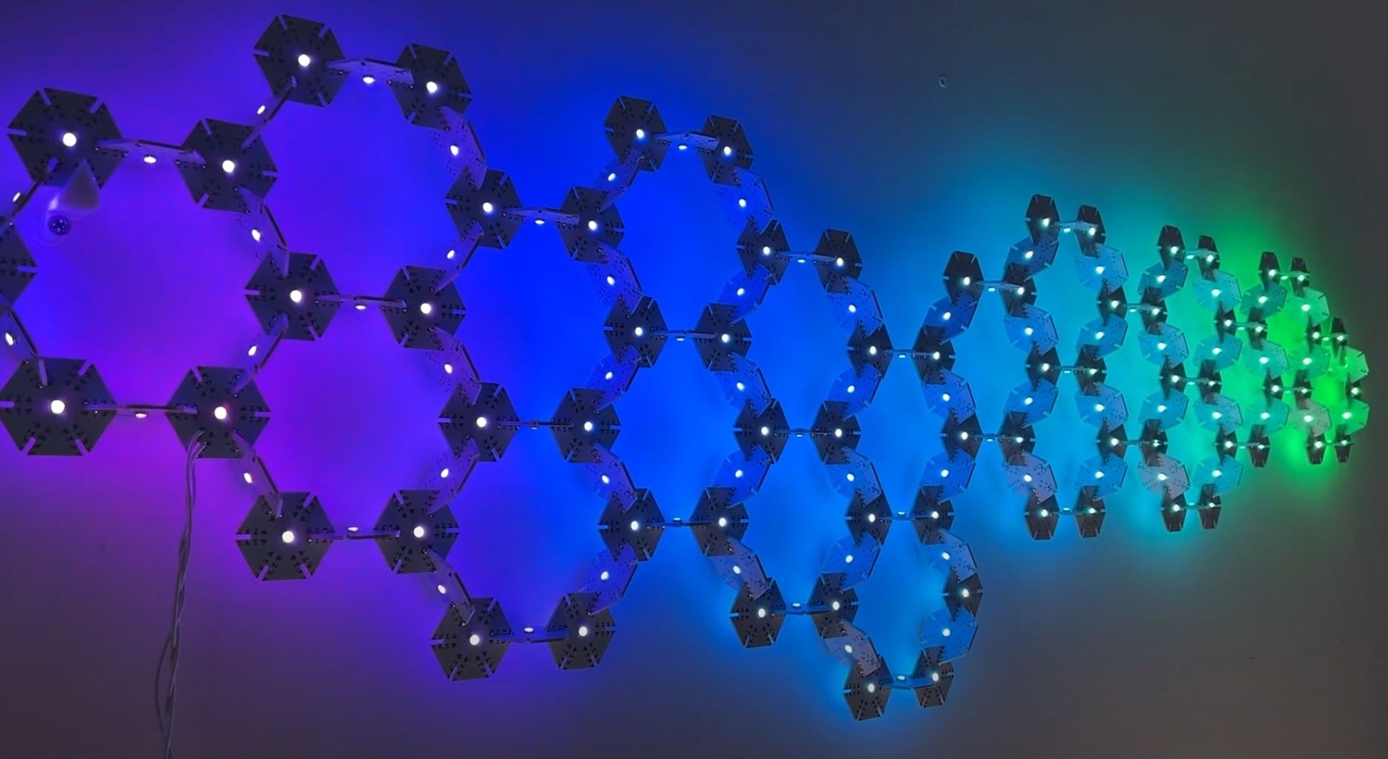Modular Hexagon WS2812 RGB LED Snowflake Tiles