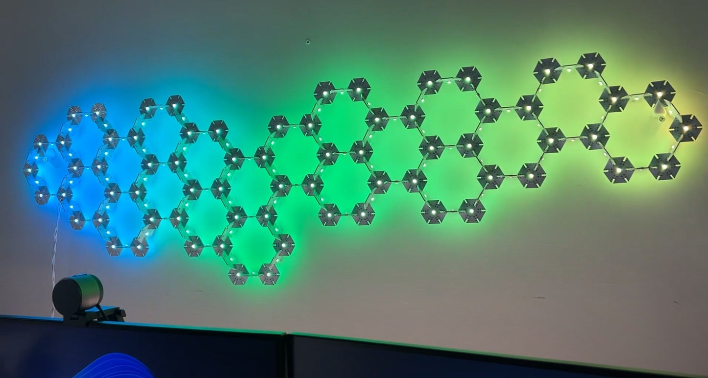 Modular Hexagon WS2812 RGB LED Snowflake Tiles