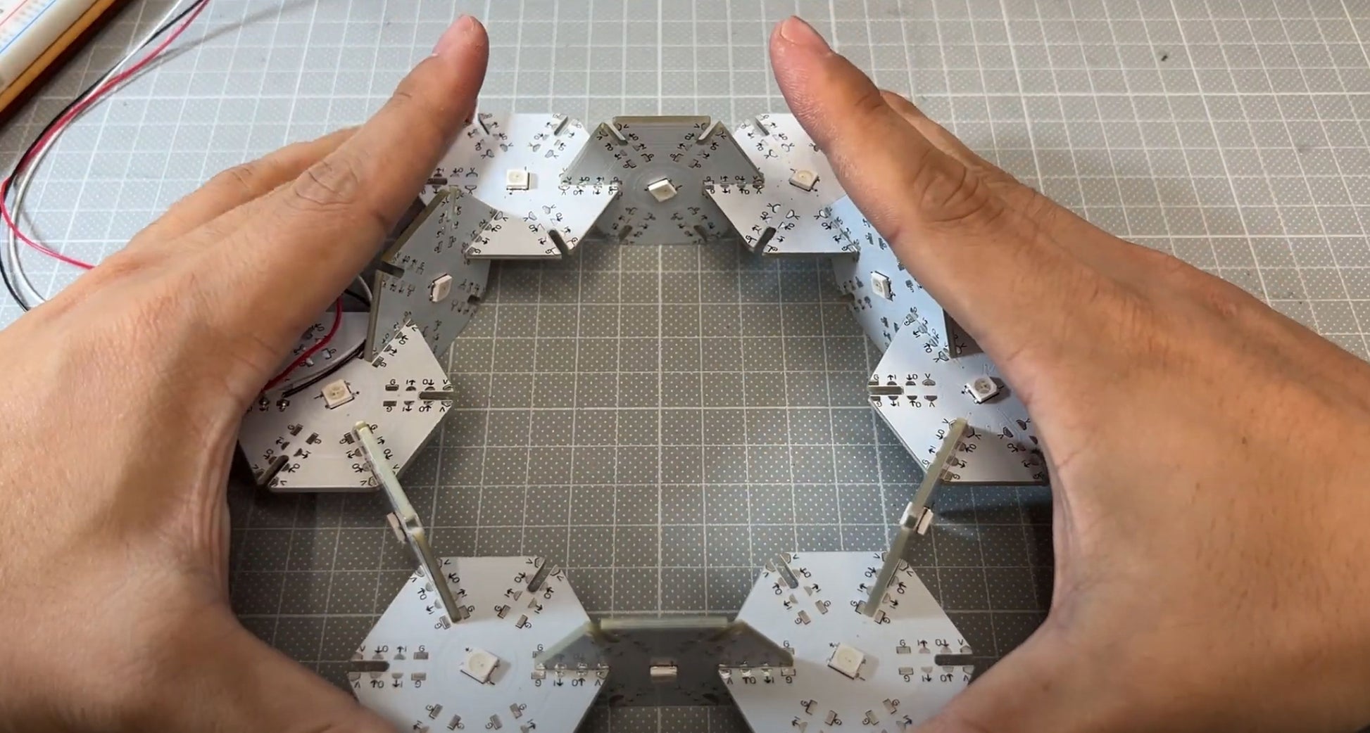 Modular Hexagon WS2812 RGB LED Snowflake Tiles