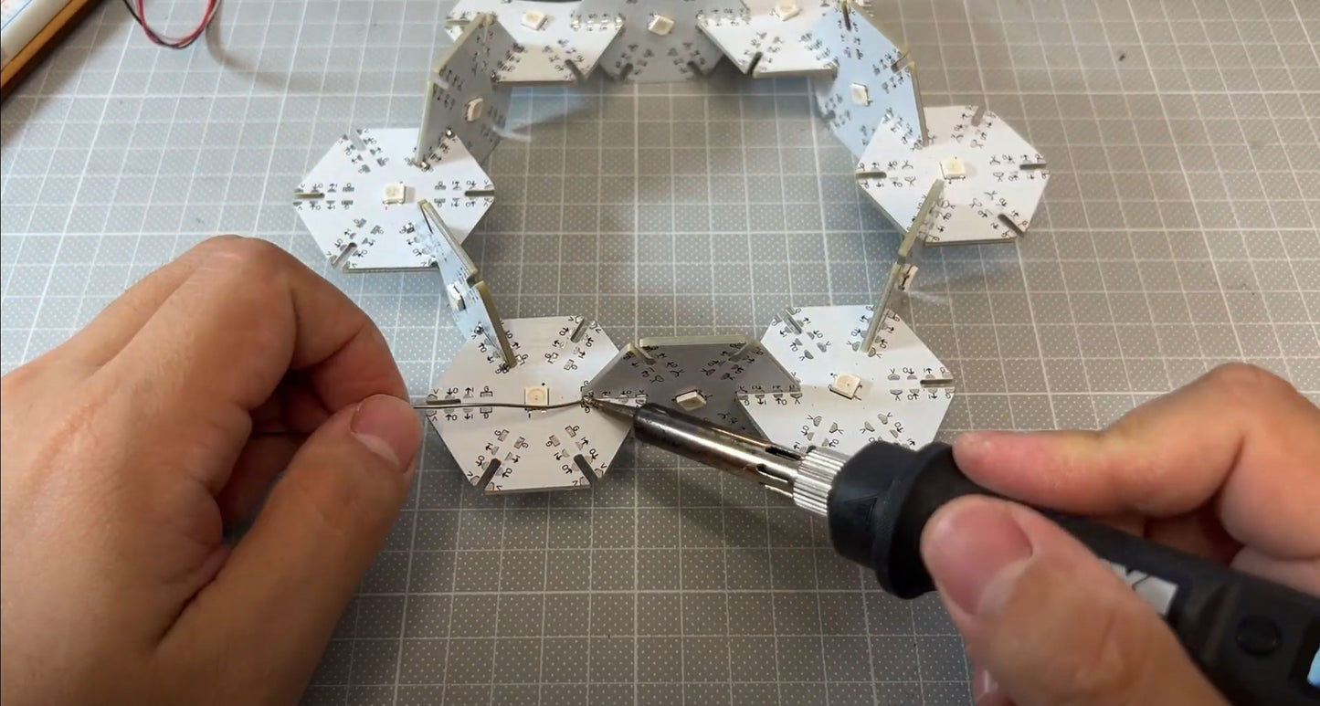 Modular Hexagon WS2812 RGB LED Snowflake Tiles