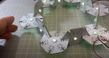 Modular Hexagon WS2812 RGB LED Snowflake Tiles