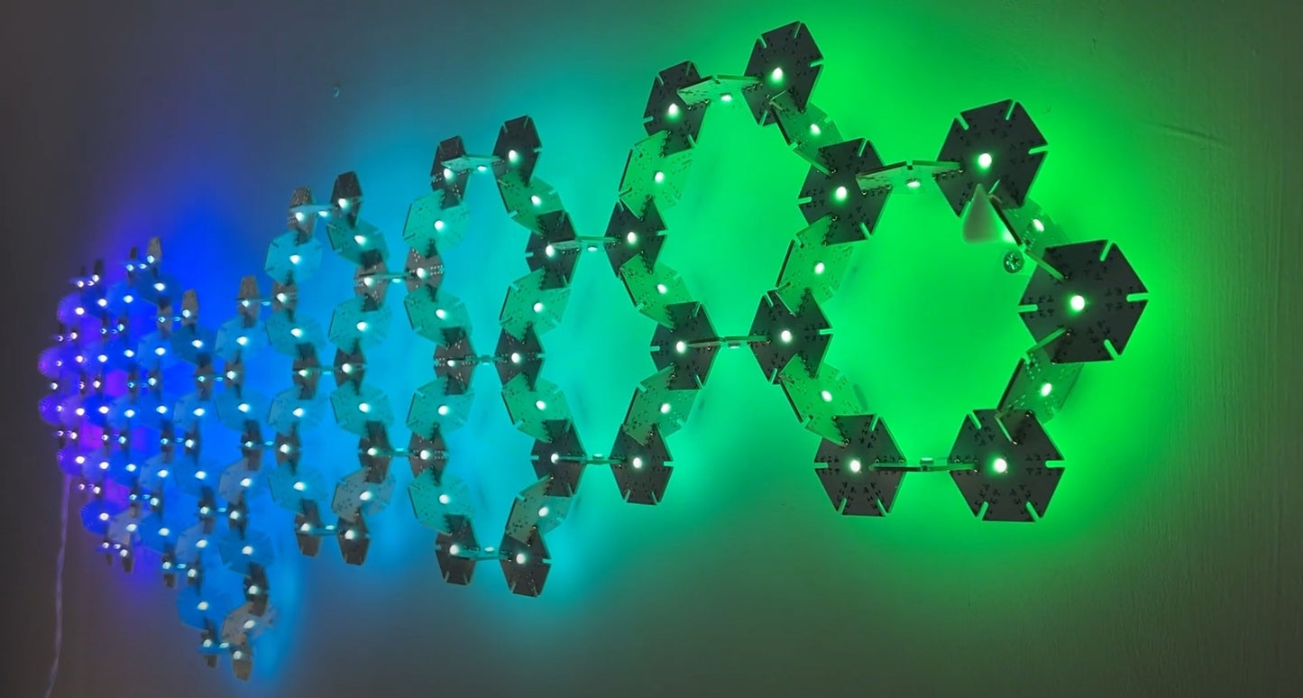 Modular Hexagon WS2812 RGB LED Snowflake Tiles