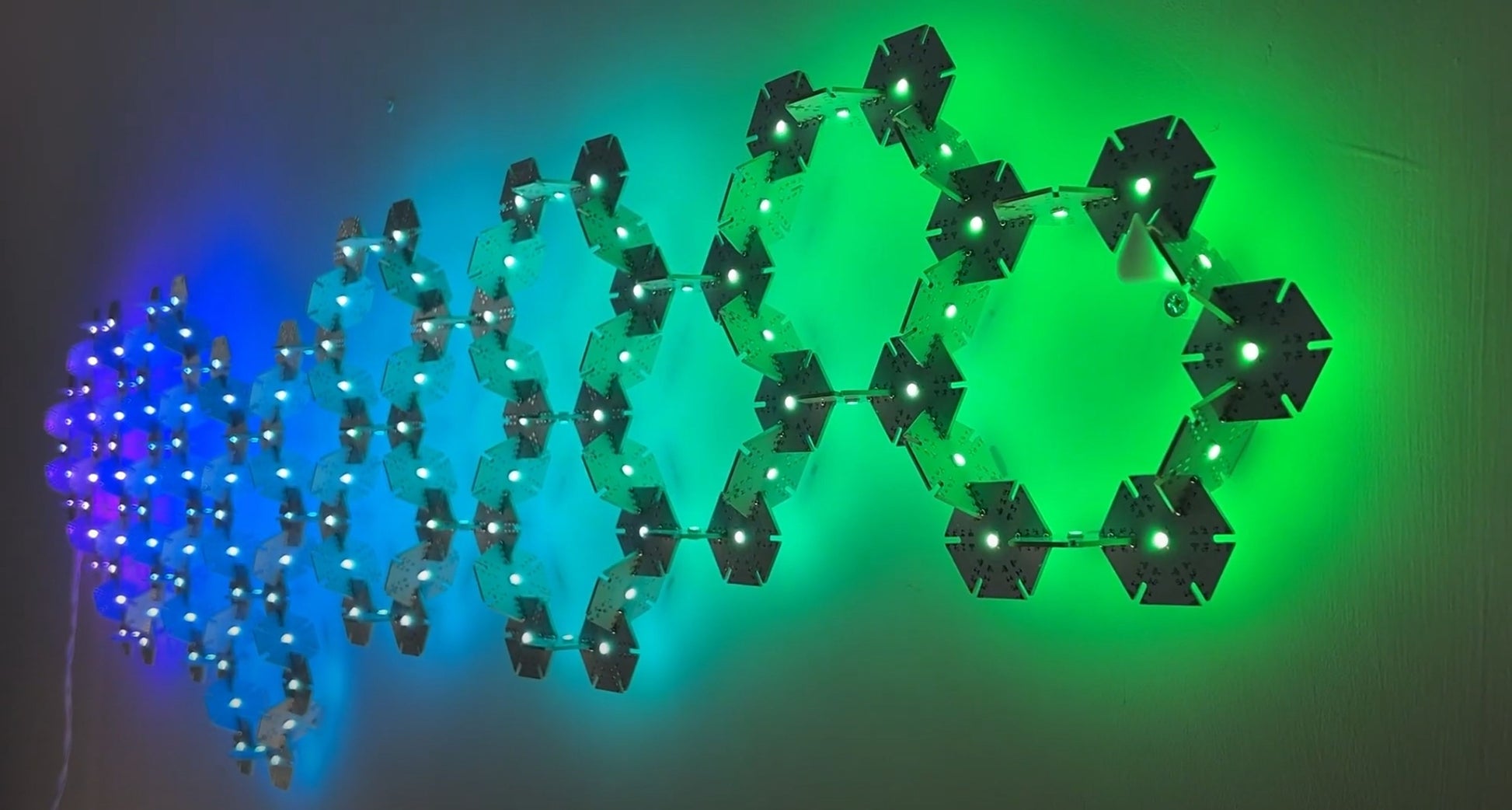 Modular Hexagon WS2812 RGB LED Snowflake Tiles
