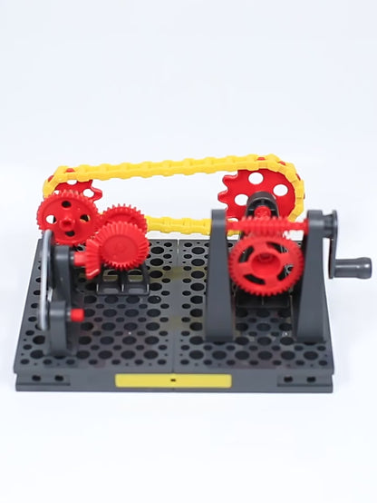 Gear Combination Kit – Hand-Cranked Gears, Chain, Belt & Worm Drive STEM Model