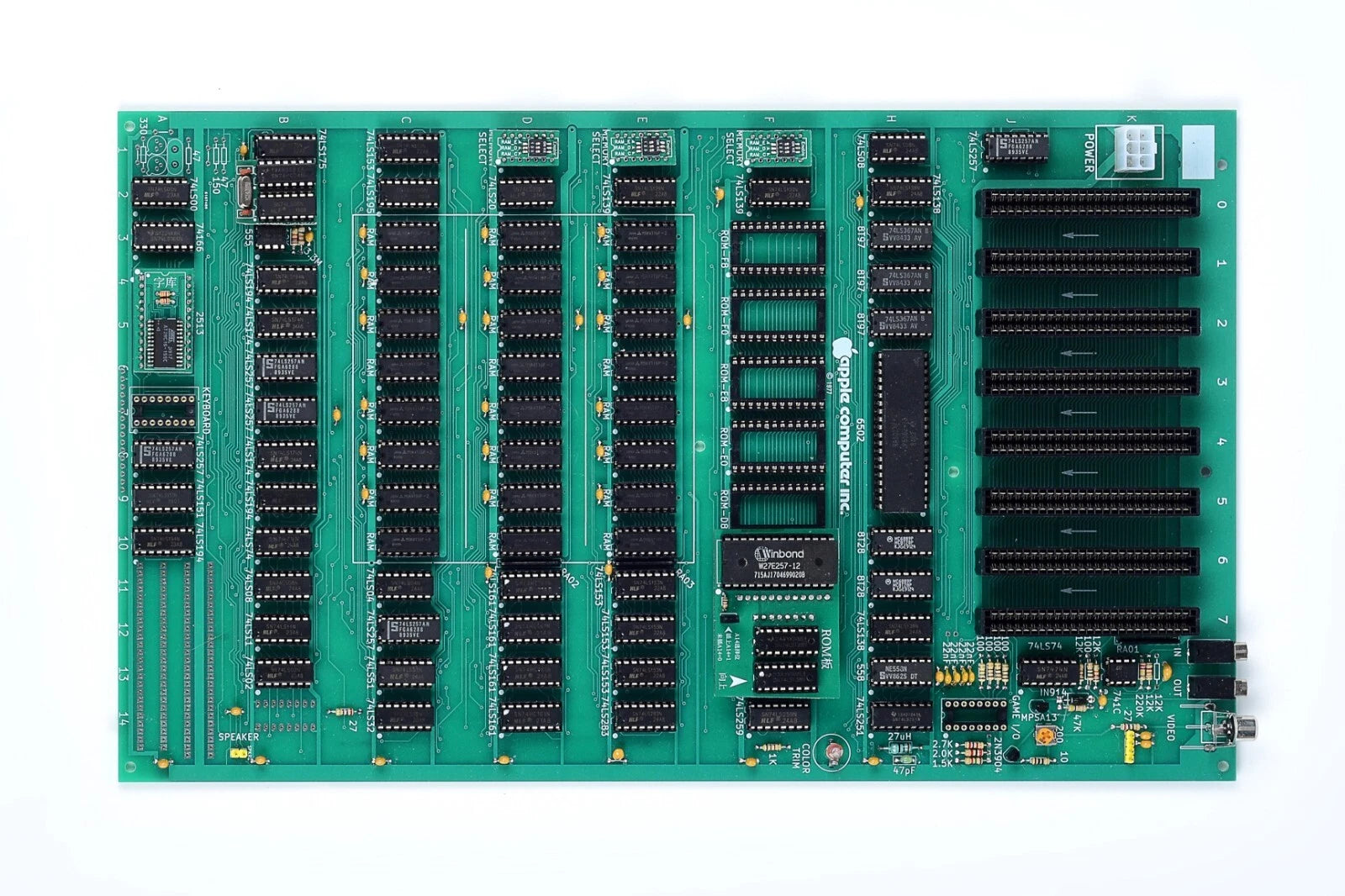 Tested Apple II Rev 0 reproduction board for vintage computer collectors
