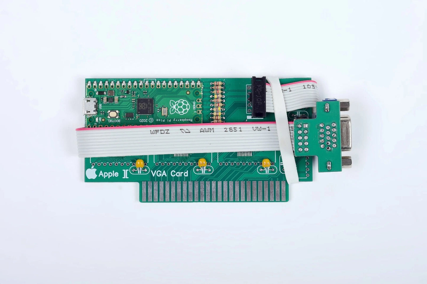 Apple 2 replica motherboard assembled board close-up