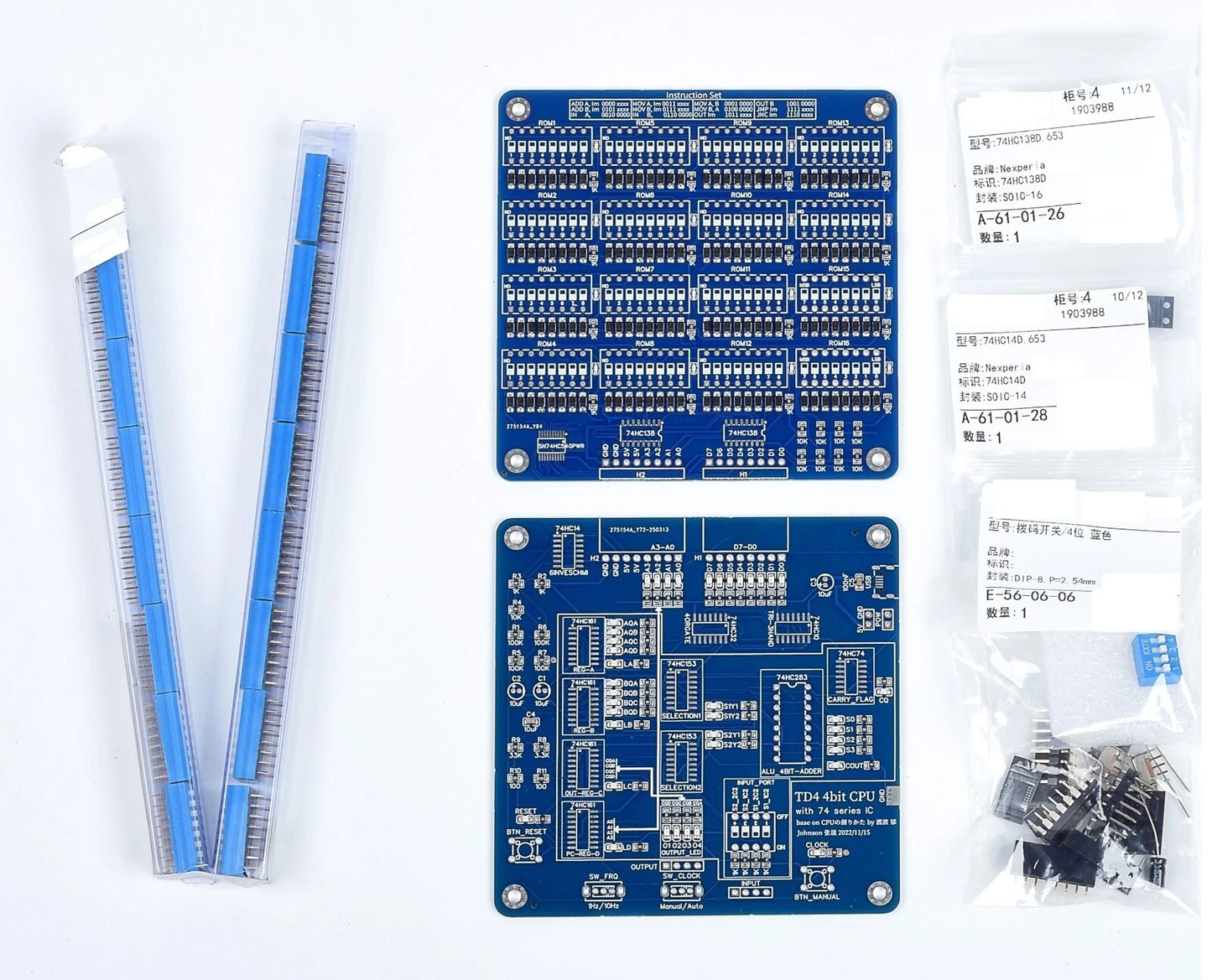 TD4 4-Bit CPU DIY Kit - 74 Series Logic Trainer