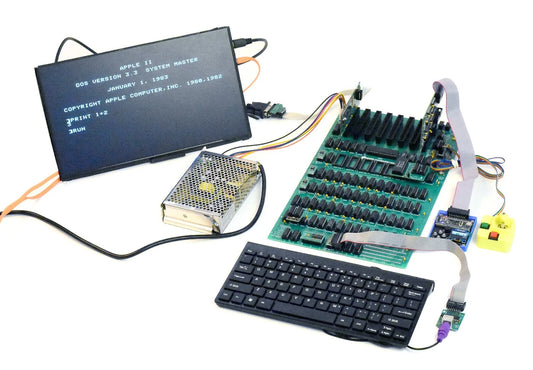 Apple II Rev 0 fully assembled replica motherboard front view